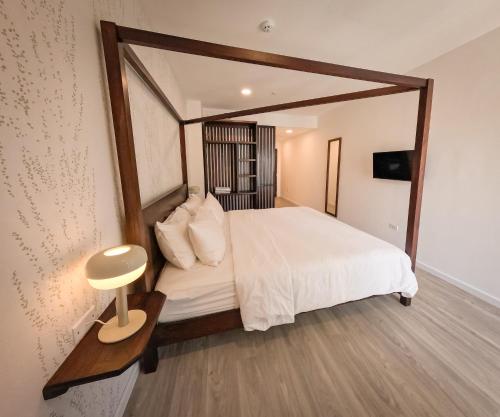 Hotel Pedasí Nature Paradiseにあるベッド