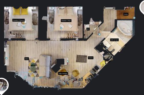 Načrt razporeditve prostorov v nastanitvi Suite "comme à Venise" vue sur Metz Opéra avec parking inclus