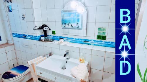 Koupelna v ubytování Hotel Garni Rodenbach