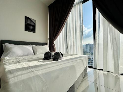 Ένα ή περισσότερα κρεβάτια σε δωμάτιο στο Bali-style 2Bedroom Beacon Georgetown WL
