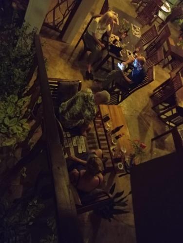 an overhead view of a group of people in a room at Turtle Paradise in Tangalle