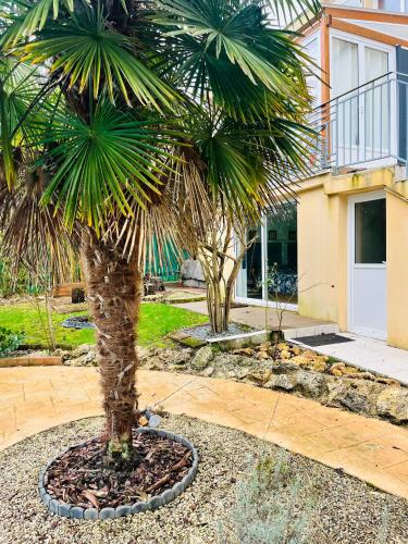 a palm tree in front of a house at L'Amoureux - Disneyland, parking gratuit, navette in Montry