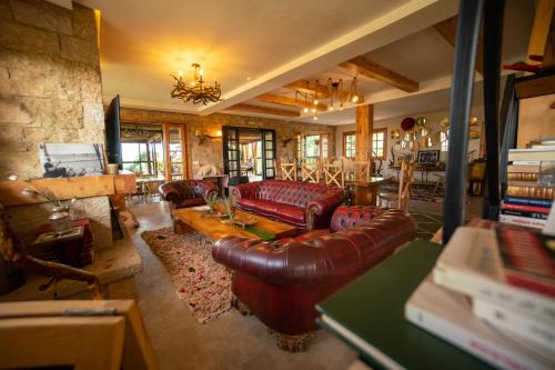 Posezení v ubytování Bio et Bois -Luxury Bio Farm-
