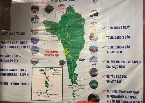 a map of nigeria on the wall of a restaurant at Valentina Resort & Spa Phu Quoc in Phu Quoc