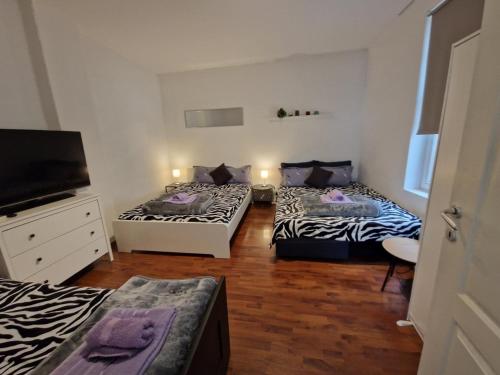 Ένα ή περισσότερα κρεβάτια σε δωμάτιο στο Belgrade Downtown Homestay