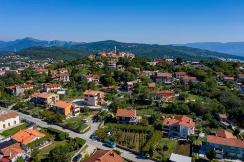 an aerial view of a small town with houses at Brojdi in Labin