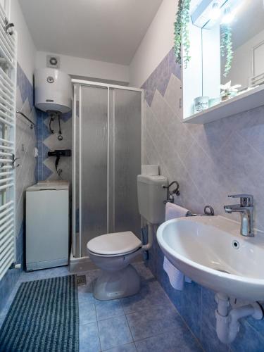 a bathroom with a toilet and a sink at Brojdi in Labin