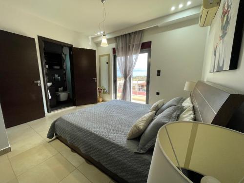 Katil atau katil-katil dalam bilik di Villa Chrysa Rhodes