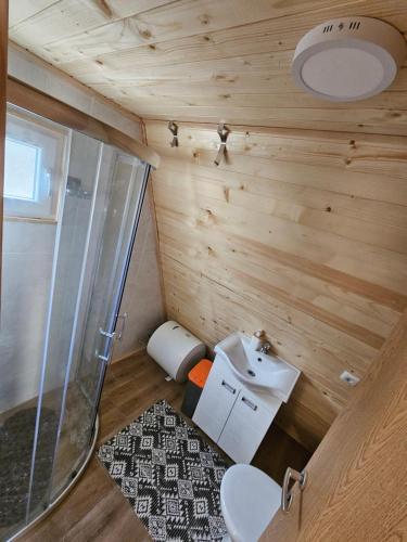 Koupelna v ubytování L & V A FRAME HOME mogucnost najma ATW vozila uz objekat