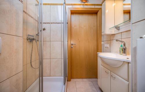 a bathroom with a shower and a sink at Nice Home In Gssing With Wifi in Güssing