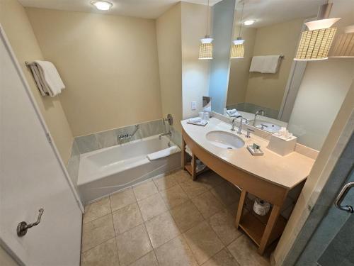 a bathroom with a sink and a bath tub at Mare-1708 A in Aventura