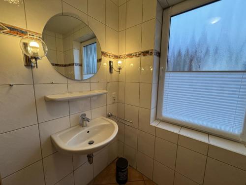 Koupelna v ubytování Ferienwohnung Roter Sand