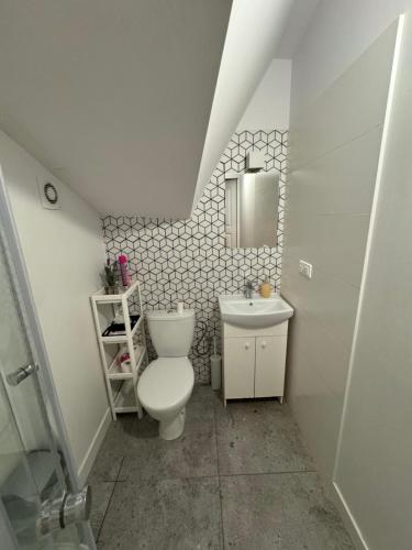 a bathroom with a toilet and a sink at ESA Home in Warsaw