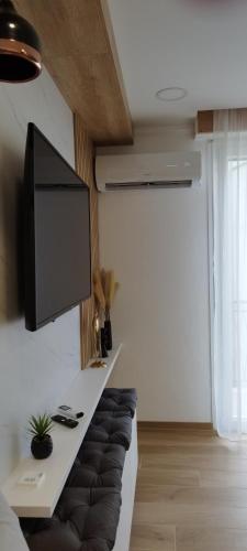 TV a/nebo společenská místnost v ubytování Pomposa Grand Premium sea view apartment