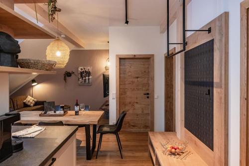 Kuchyň nebo kuchyňský kout v ubytování Landhaus Jenul