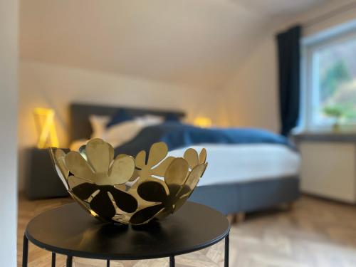 Katil atau katil-katil dalam bilik di Pension und Ferienwohnung Frech
