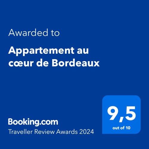 Appartement au cœur de Bordeaux في بوردو: عبارة عن صندوق للنص الأزرق مع العبارات الموفرة لتنفيذ حدث decordrawk