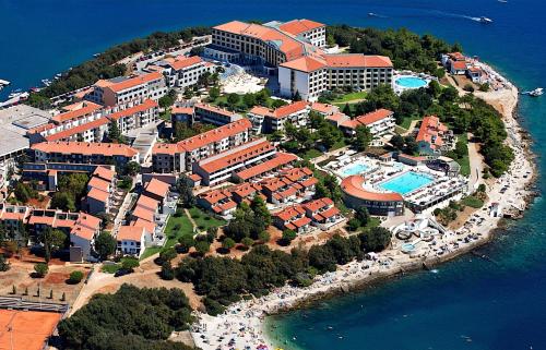 an aerial view of a resort next to the water at Park Plaza Verudela Pula in Pula