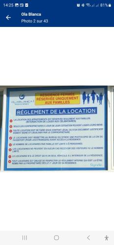 a computer screen with a webpage on it at Olablanca2 in Sidi Rahal