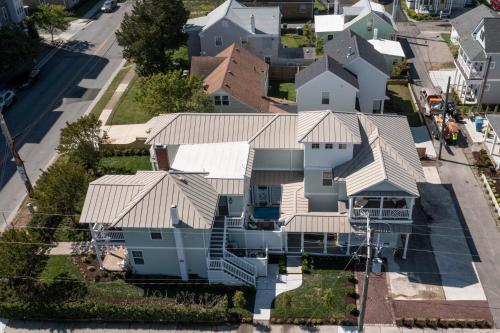 an overhead view of a house with metal roofs at Albermarle #202 Inn at Old Beach in Virginia Beach
