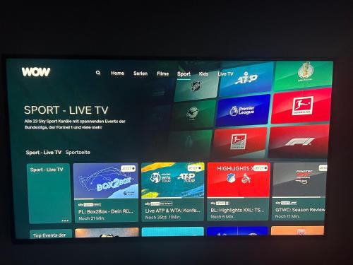TV a/nebo společenská místnost v ubytování FERIENWOHNUNG TRUNK direkt an den Weinbergen, Parkplatz, Terrasse mit Grill und Lounge