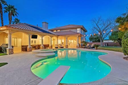 Lux 5BR Vegas Home w Pool, Spa, Games, Near Strip