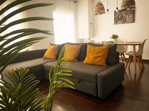 Coin salon dans l'établissement Mush Rooms Apartments