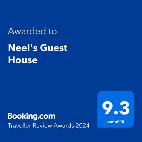 Сертификат, награда, табела или друг документ на показ в Neel's Guest House