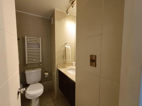 a bathroom with a toilet and a sink at APART LOMAS DE SAN ANDRES concepción in Concepción
