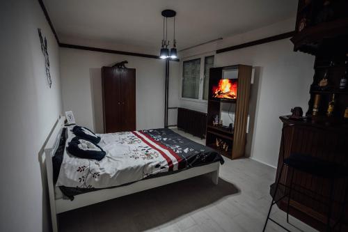 Ένα ή περισσότερα κρεβάτια σε δωμάτιο στο Nara Apartment