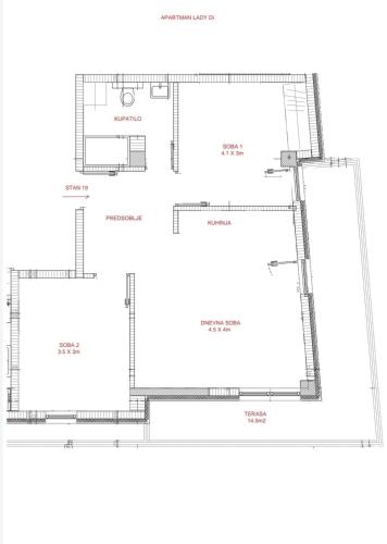 a floor plan of a house at LadyDi apartman in Banja Koviljača