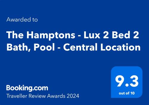 a screenshot of the champions luk bed bath perl central location at The Hamptons - Lux 2 Bed 2 Bath, Pool - Central Location in Canberra