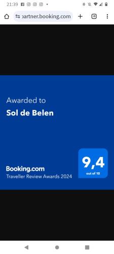 a screenshot of a cell phone screen with a website at Sol de Belen in San José