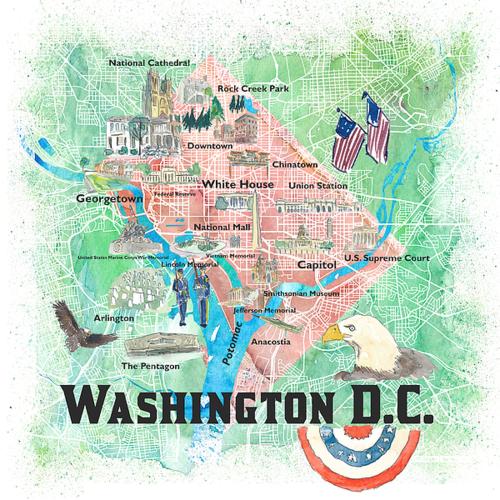 a map of the united states with the words washington dc at Private Modern Luxury Suite in Historic Stone Home in Washington