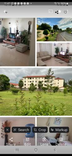 a collage of four pictures of a building at Apartment Near The Airport in Nairobi