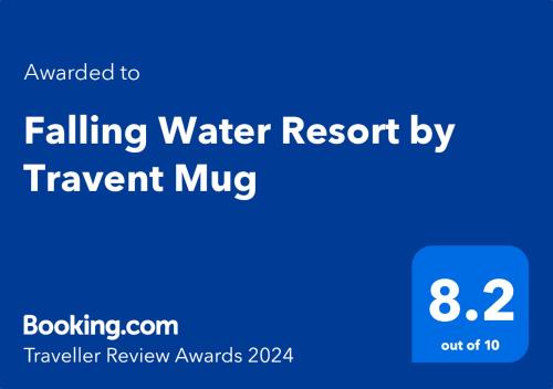 a screenshot of a cell phone with the text raining water resort by transport mix at Falling Water Resort By Travent Mug in Sakleshpur