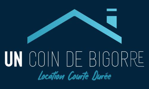 un logo pour l’univers d’un centre de localisation à domicile dans l'établissement Logements Un Coin de Bigorre - T2 de campagne - Canal plus & Netflix - Wifi fibre - Centre village, à Tournay