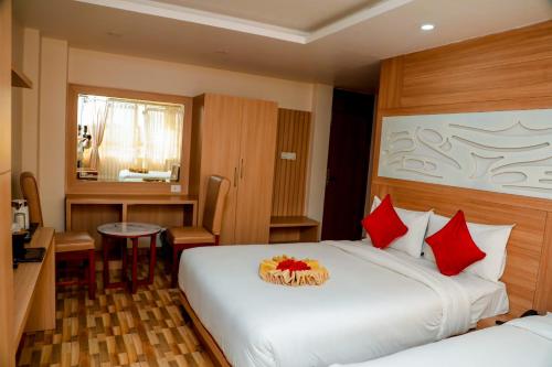 Cama o camas de una habitación en Hotel Kedarnath