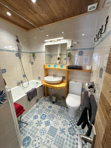 Koupelna v ubytování Hotel Le Soly