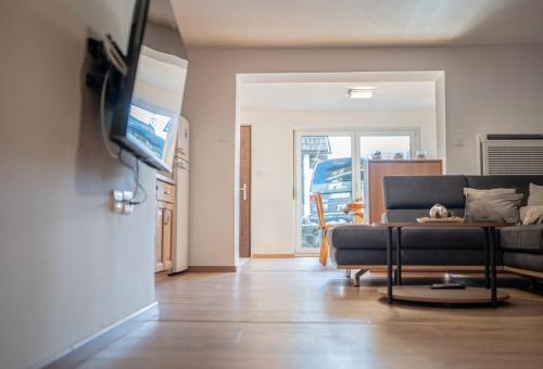 Una televisión o centro de entretenimiento en Apartmaji Ježek Kope