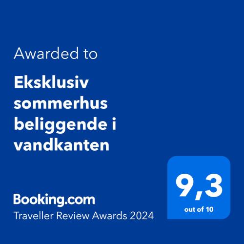 Certificato, attestato, insegna o altro documento esposto da Eksklusiv sommerhus beliggende i vandkanten