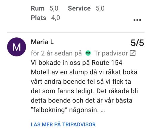 a screenshot of a cell phone with a text message at Route 154, 15 min till Ullared in Älvsered