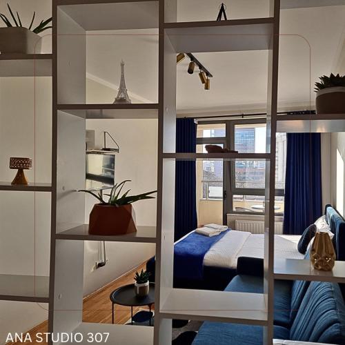 a bedroom with a bunk bed in a room at Ana Studio 307 in Prishtinë