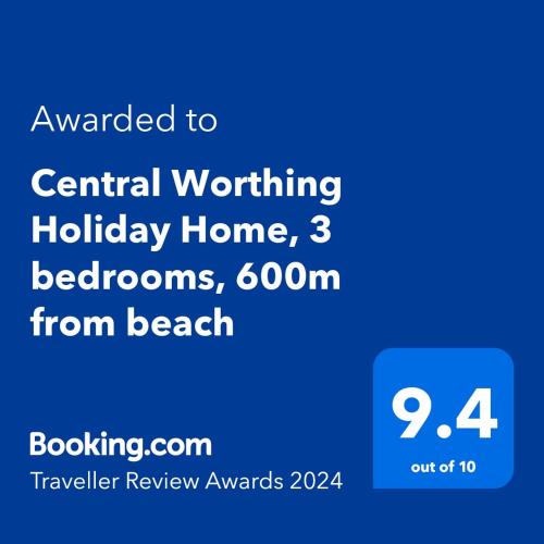 a screenshot of a phone with the text wanted to central working holiday home at Central Worthing, 3 bedrooms, 600m from beach in Broadwater