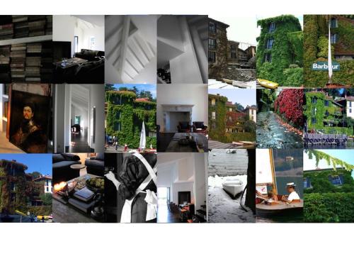 a collage of photos of different types of buildings at Pescallo Apartments in Bellagio