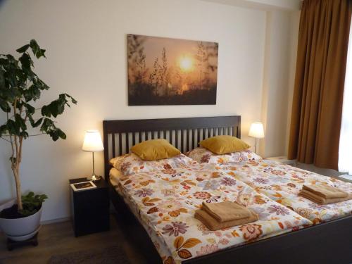 Postel nebo postele na pokoji v ubytování Apartmán Trilobit