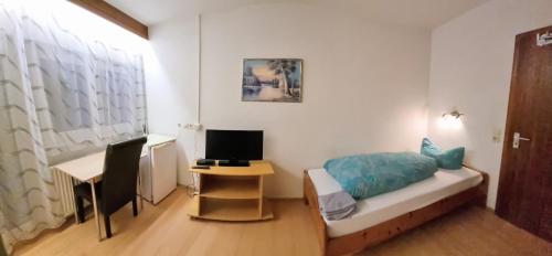 TV a/nebo společenská místnost v ubytování Monteurzimmer - Karlsbad
