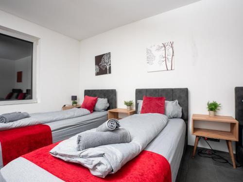 Postel nebo postele na pokoji v ubytování SR24 - Stilvolles gemütliches Apartment in Recklinghausen