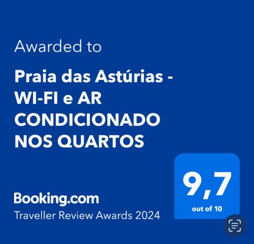 Certifikát, hodnocení, plakát nebo jiný dokument vystavený v ubytování Praia das Astúrias - WI-FI e AR CONDICIONADO NOS QUARTOS