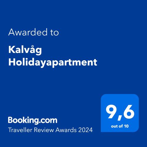Sijil, anugerah, tanda atau dokumen lain yang dipamerkan di Kalvåg Holidayapartment